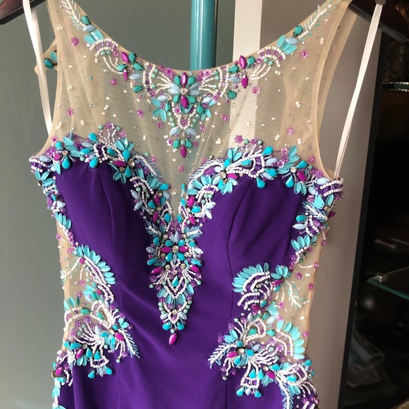 Purple Gown with Beadings - Picture 2 of 5